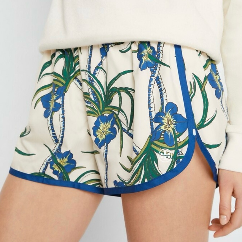 NWT! Tory Burch Printed Nylon Running Short, Size M